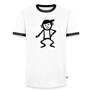 Lustiges Strichmännchen - Männer Kontrast-T-Shirt - Weiß/Schwarz - Vorne - AI Model Female 172 light (172cm) & AI Model Male 178 dark (178cm)