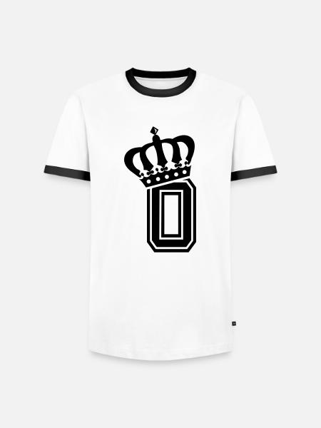 Letter O - Men's Ringer Shirt - white/black