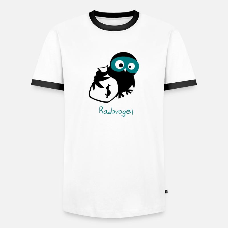 EULE // Raubvogel. - Männer Kontrast-T-Shirt - Weiß/Schwarz