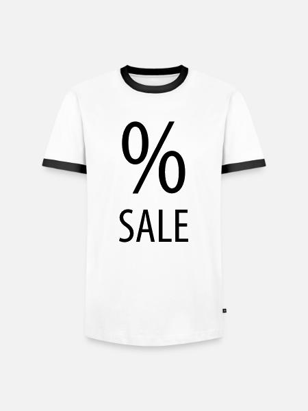 Sale Per Cent - Männer Kontrast-T-Shirt - Weiß/Schwarz