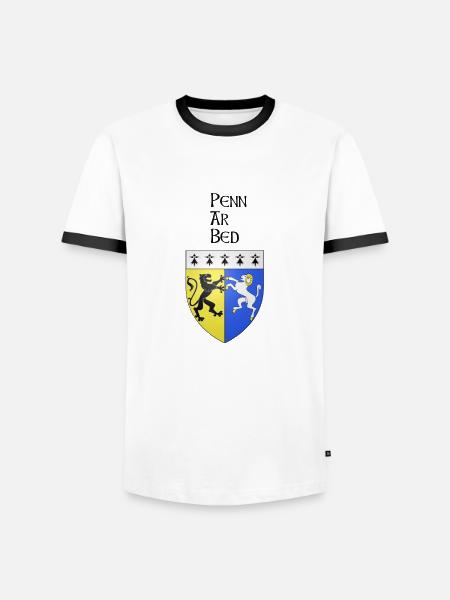 Wappen Penn Bett - Männer Kontrast-T-Shirt - Weiß/Schwarz