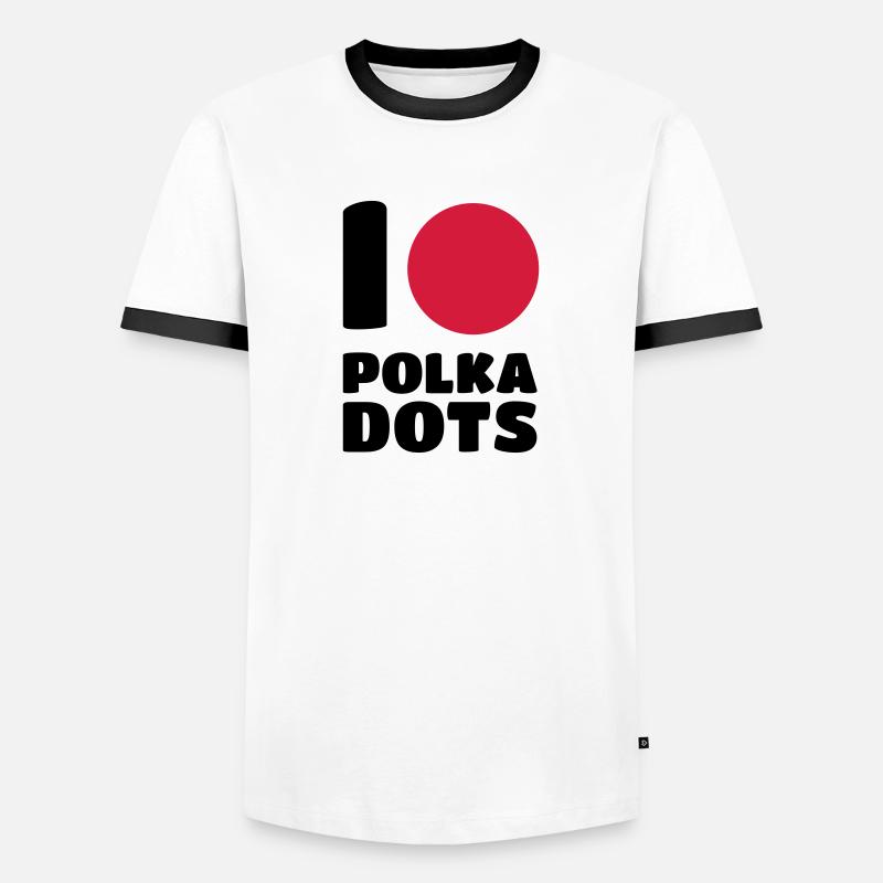Polka Dots - Männer Kontrast-T-Shirt - Weiß/Schwarz