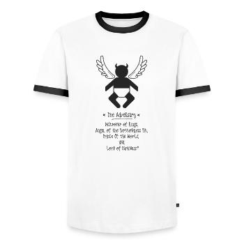 Gutes Omen, der Gegner - Männer Kontrast-T-Shirt - Weiß/Schwarz - Vorne - AI Model Female 172 light (172cm) & AI Model Male 178 dark (178cm)