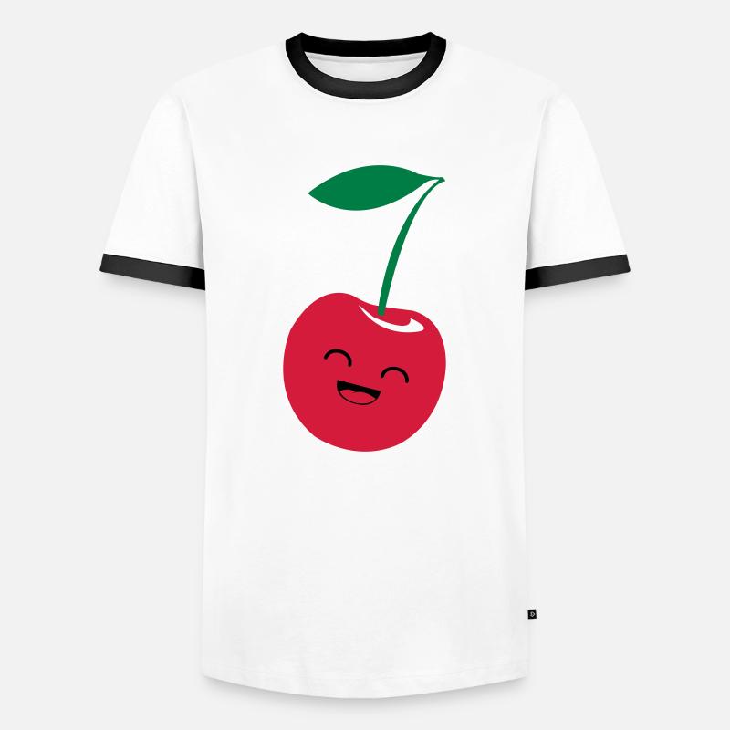 lustige_kirsche - Men's Ringer Shirt - white/black