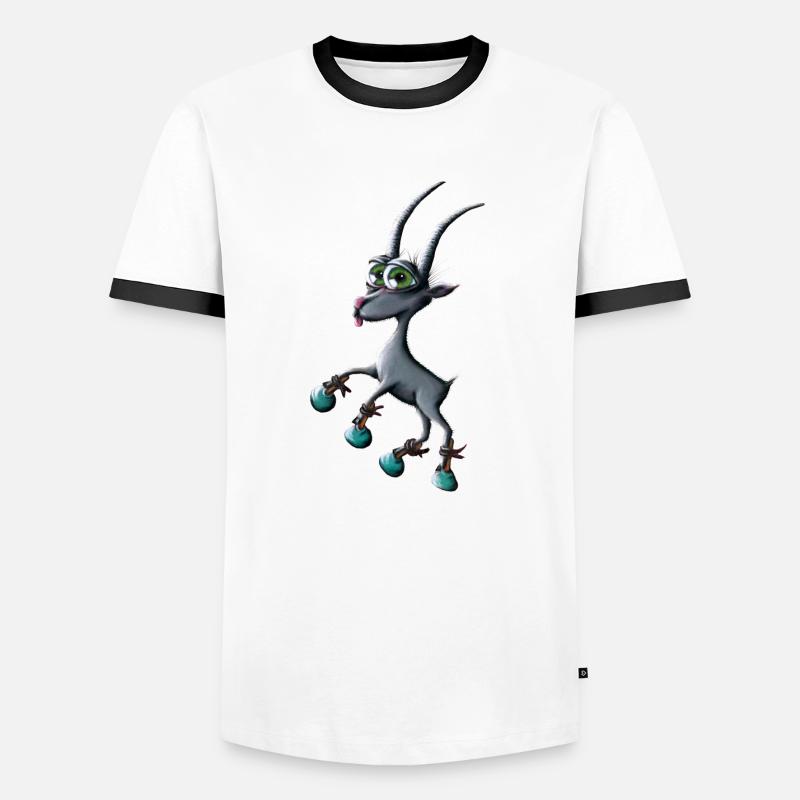 Sternzeichen Steinbock - Männer Kontrast-T-Shirt - Weiß/Schwarz