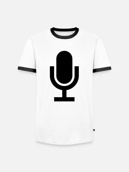 Microphone Icon Clipart - Men's Ringer Shirt - white/black