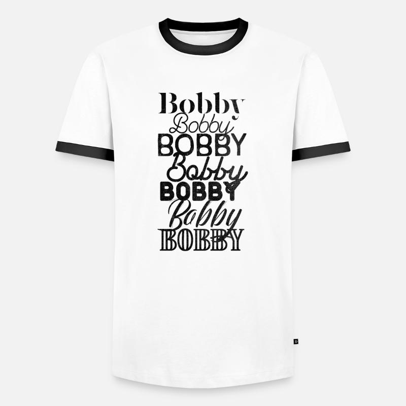 Bobby - Männer Kontrast-T-Shirt - Weiß/Schwarz
