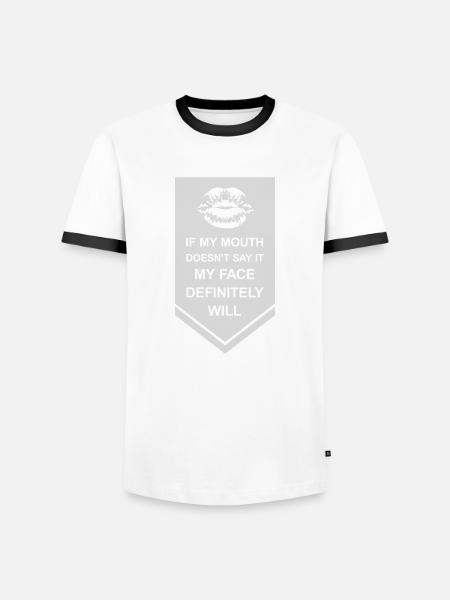 my face definitely will - Männer Kontrast-T-Shirt - Weiß/Schwarz