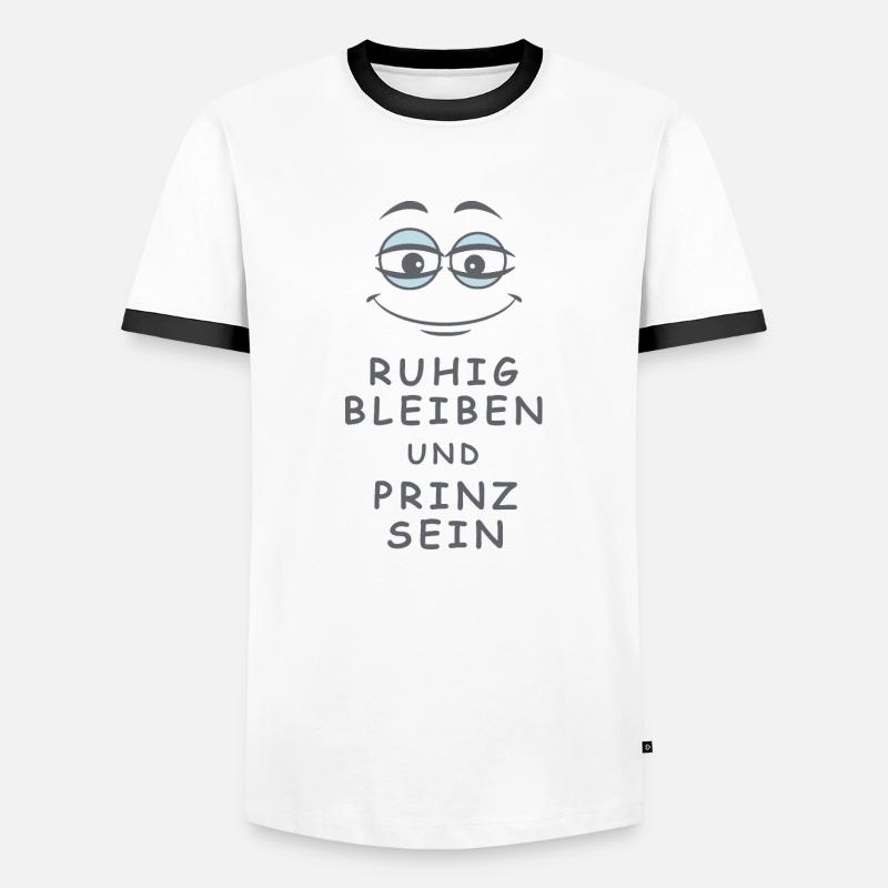 Prinz sein - Männer Kontrast-T-Shirt - Weiß/Schwarz