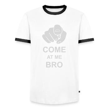 come at me bro - Männer Kontrast-T-Shirt - Weiß/Schwarz - Vorne - AI Model Female 172 light (172cm) & AI Model Male 178 dark (178cm)