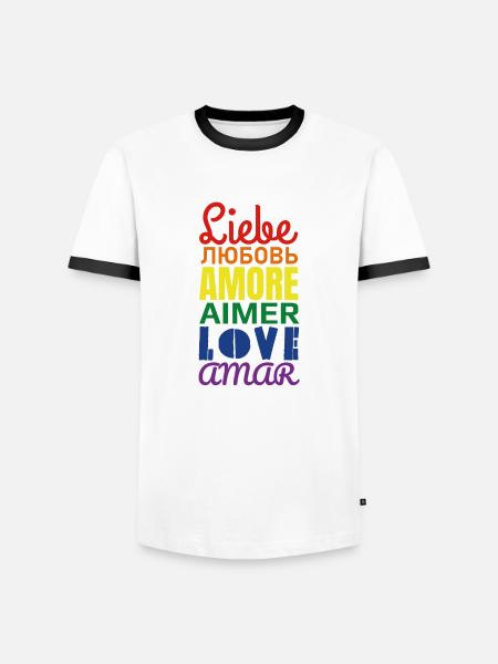 Amour - T-shirt contrasté Homme - blanc/noir