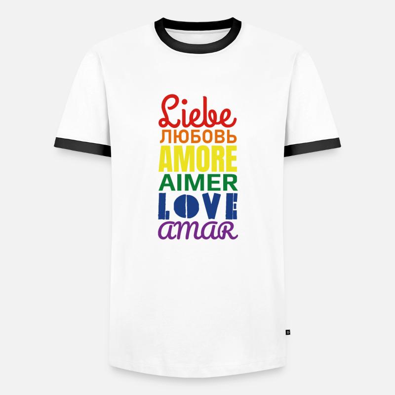 Love - Men's Ringer Shirt - white/black