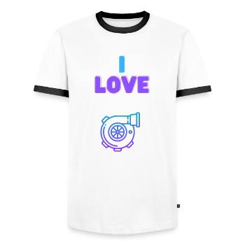 J’adore Turbo - T-shirt contrasté Homme - blanc/noir - Devant - AI Model Female 172 light (172cm) & AI Model Male 178 dark (178cm)