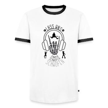 Lass uns Schwofen, Tanzen Tshirt, Shirt, fun - Männer Kontrast-T-Shirt - Weiß/Schwarz - Vorne - AI Model Female 172 light (172cm) & AI Model Male 178 dark (178cm)
