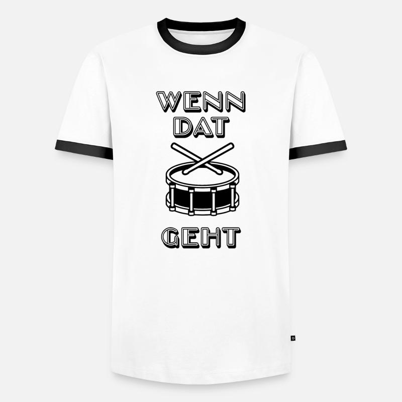 Wenn das Trömmelchen geht - Karneval - Männer Kontrast-T-Shirt - Weiß/Schwarz