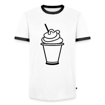 Ice Sundae - Men's Ringer Shirt - white/black - Front - AI Model Female 172 light (172cm) & AI Model Male 178 dark (178cm)