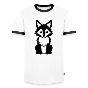 Renard - T-shirt contrasté Homme - blanc/noir - Devant - AI Model Female 172 light (172cm) & AI Model Male 178 dark (178cm)