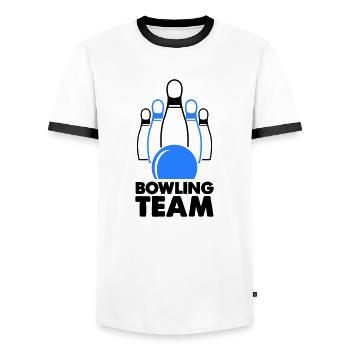 bowling team - Männer Kontrast-T-Shirt - Weiß/Schwarz - Vorne - AI Model Female 172 light (172cm) & AI Model Male 178 dark (178cm)