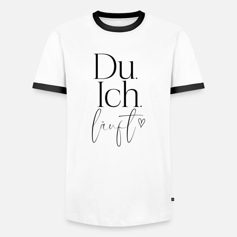 Du ich läuft - Männer Kontrast-T-Shirt - Weiß/Schwarz