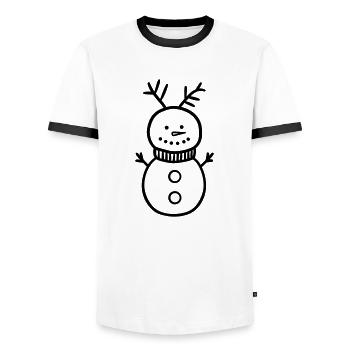 Bonhomme de neige - T-shirt contrasté Homme - blanc/noir - Devant - AI Model Female 172 light (172cm) & AI Model Male 178 dark (178cm)