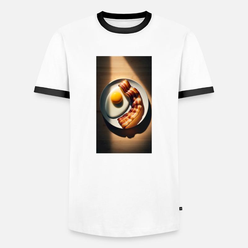 Bacon and eggs - Men's Ringer Shirt - white/black
