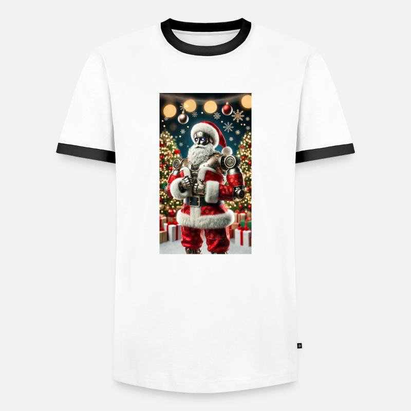 Weihnachtsmann - Männer Kontrast-T-Shirt - Weiß/Schwarz