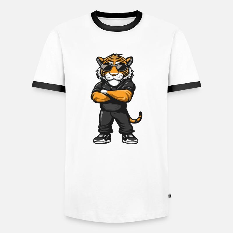 Tiger Comic - Men's Ringer Shirt - white/black