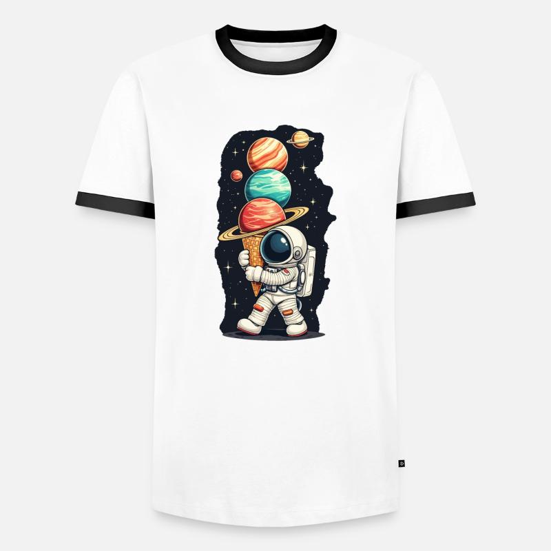 ASTRONAUT - Men's Ringer Shirt - white/black