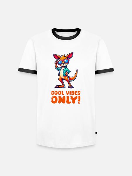 Kangaroo Comic Sunglasses - Men's Ringer Shirt - white/black