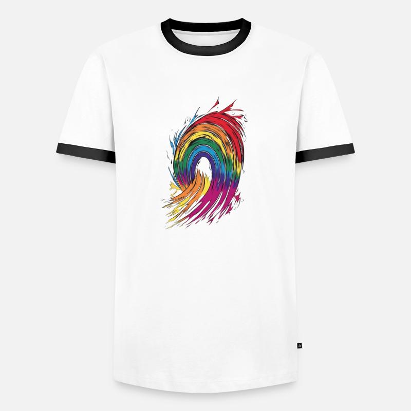 Rainbow - Men's Ringer Shirt - white/black