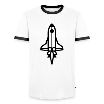 Fusée - T-shirt contrasté Homme - blanc/noir - Devant - AI Model Female 172 light (172cm) & AI Model Male 178 dark (178cm)