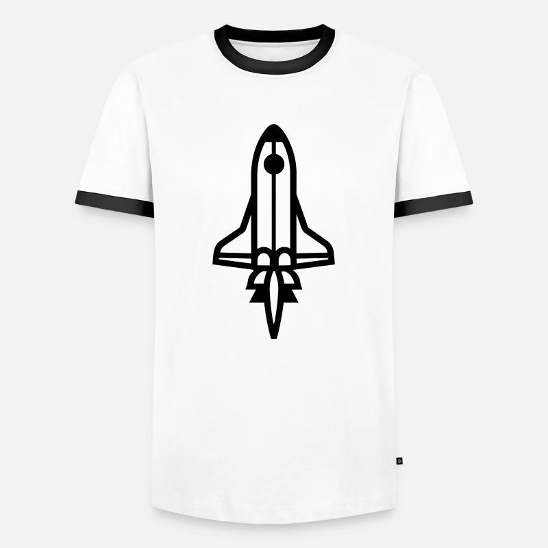 Rocket - Men's Ringer Shirt - white/black