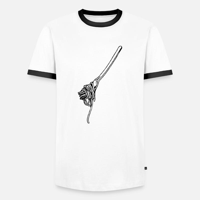 fork - Men's Ringer Shirt - white/black