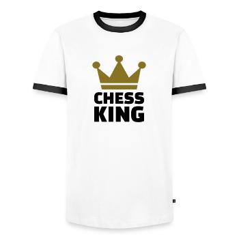 Chess King - T-shirt contrasté Homme - blanc/noir - Devant - AI Model Female 172 light (172cm) & AI Model Male 178 dark (178cm)