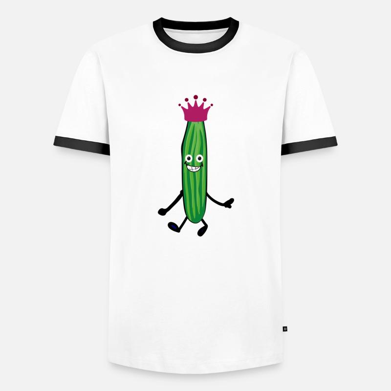 Concombres,Princesse,Concombres,Concombre,Concombre,Concombre,Concombre,Couronne - T-shirt contrasté Homme - blanc/noir