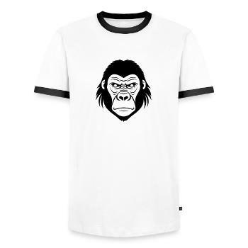 Gorille - T-shirt contrasté Homme - blanc/noir - Devant - AI Model Female 172 light (172cm) & AI Model Male 178 dark (178cm)