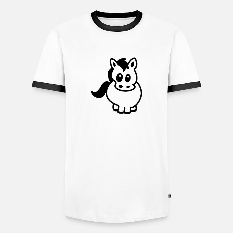 Thick Pony - Line - Men's Ringer Shirt - white/black