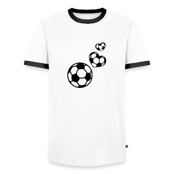 Fußball Deutschland WM Weltmeister Herz I Love - Männer Kontrast-T-Shirt - Weiß/Schwarz - Vorne - AI Model Female 172 light (172cm) & AI Model Male 178 dark (178cm)