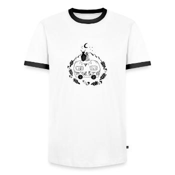 Norwegenliebe - Männer Kontrast-T-Shirt - Weiß/Schwarz - Vorne - AI Model Female 172 light (172cm) & AI Model Male 178 dark (178cm)