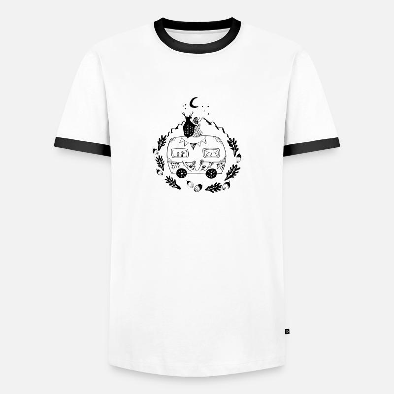 Norwegenliebe - Männer Kontrast-T-Shirt - Weiß/Schwarz