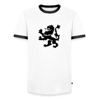 Lion - Men's Ringer Shirt - white/black - Front - AI Model Female 172 light (172cm) & AI Model Male 178 dark (178cm)