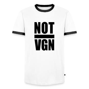 not vgn black - Männer Kontrast-T-Shirt - Weiß/Schwarz - Vorne - AI Model Female 172 light (172cm) & AI Model Male 178 dark (178cm)