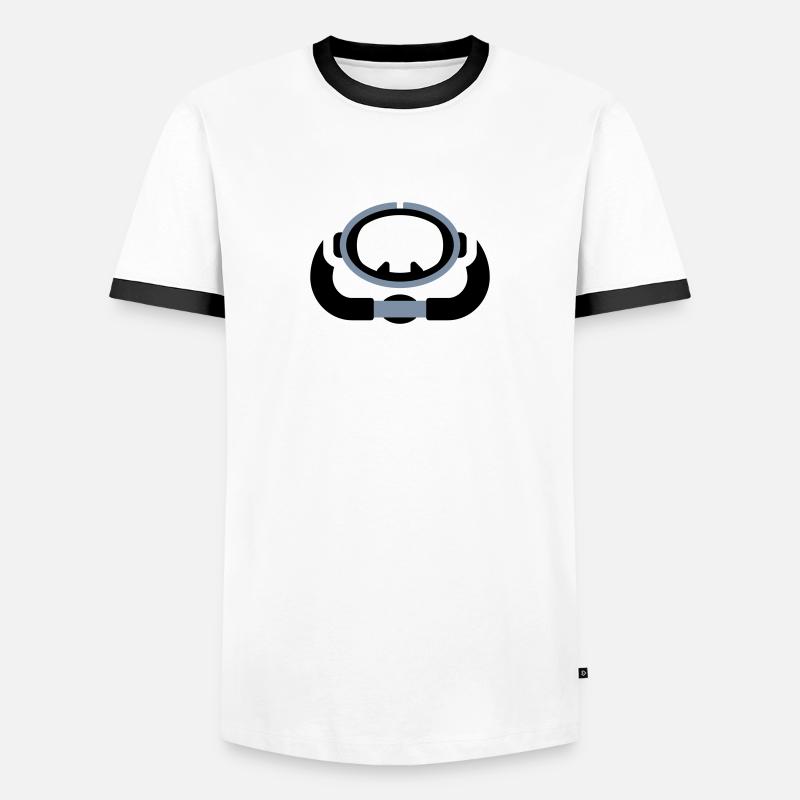 Scuba Diving Retro Logo - Men's Ringer Shirt - white/black