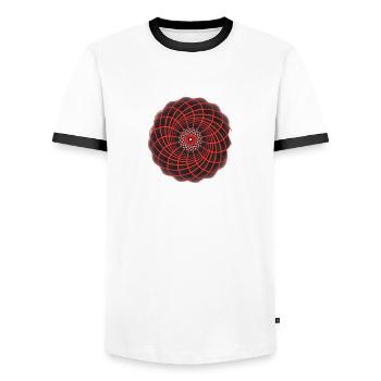 Cercle en soi - T-shirt contrasté Homme - blanc/noir - Devant - AI Model Female 172 light (172cm) & AI Model Male 178 dark (178cm)