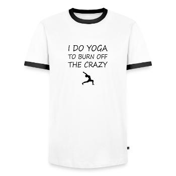 Yoga Méditation Spa Namaste - T-shirt contrasté Homme - blanc/noir - Devant - AI Model Female 172 light (172cm) & AI Model Male 178 dark (178cm)