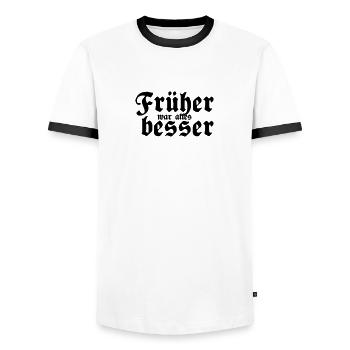 Everything was better - Men's Ringer Shirt - white/black - Front - AI Model Female 172 light (172cm) & AI Model Male 178 dark (178cm)