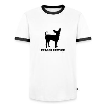 Prager Rattler - Männer Kontrast-T-Shirt - Weiß/Schwarz - Vorne - AI Model Female 172 light (172cm) & AI Model Male 178 dark (178cm)