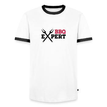 Grill - T-shirt contrasté Homme - blanc/noir - Devant - AI Model Female 172 light (172cm) & AI Model Male 178 dark (178cm)
