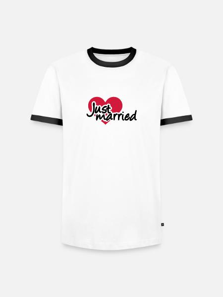 Just married - T-shirt contrasté Homme - blanc/noir