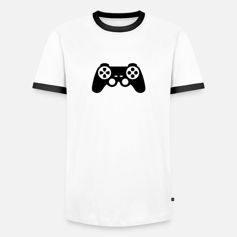 Controller - Männer Kontrast-T-Shirt - Weiß/Schwarz